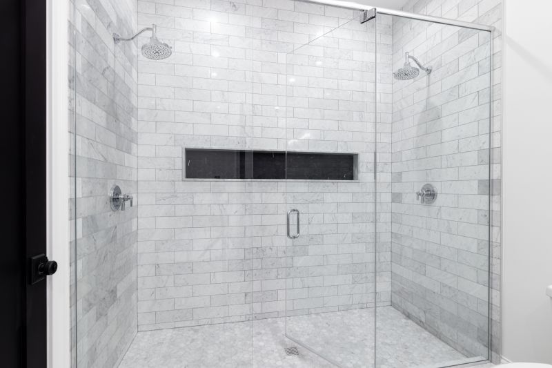 Dual Shower Heads with Glass Partition
