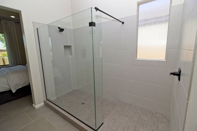 Glass Enclosed Shower in Tight Space